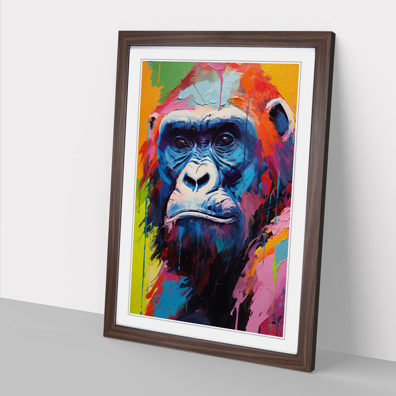 Gorilla Colour Field - Framed Print, 64cmH x 46cmW