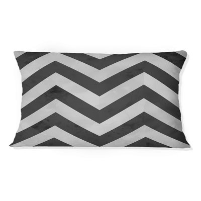 Coussin moderne noir et blanc à chevrons modernes IV