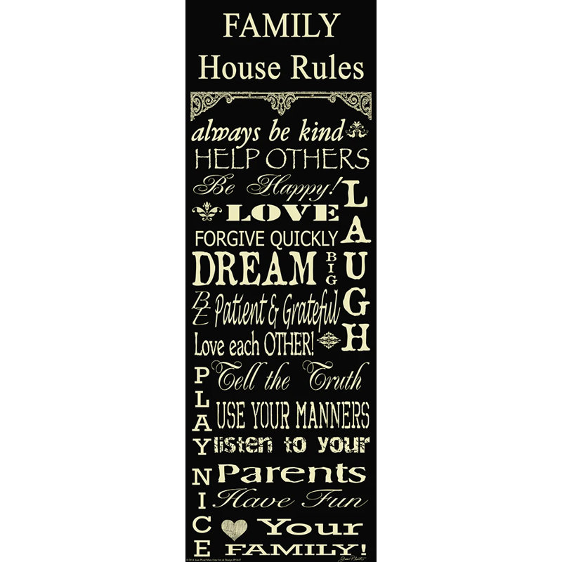 «Family House Rules», art textuel encadré