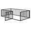 Structure de lit simple en métal pour enfants avec clôture et porte, lit robuste et durable, facile à assembler, noir-118614487-118614488