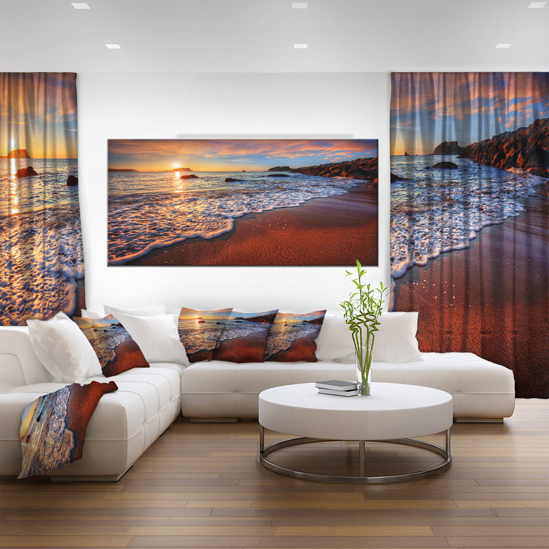 « Stunning Ocean Beach at Sunset », reproduction de photo sur toile, reproduction d'art mural avec plage, H 23 po x l 23 po