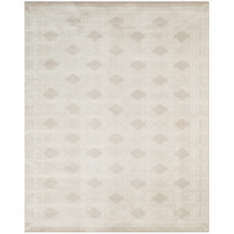 Ebern Designs Reimann Ivory Beige Modern Indoor Rug