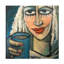 «Liz with Coffee» par Tim Nyberg - peinture sur toile tendue-1388836777