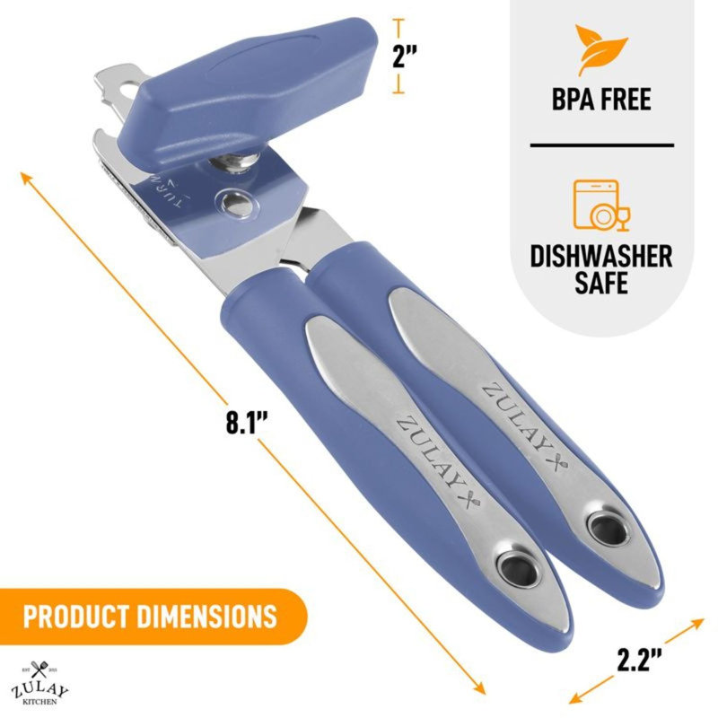 Zulay Kitchen Can Opener Wide Grip, Blueberry