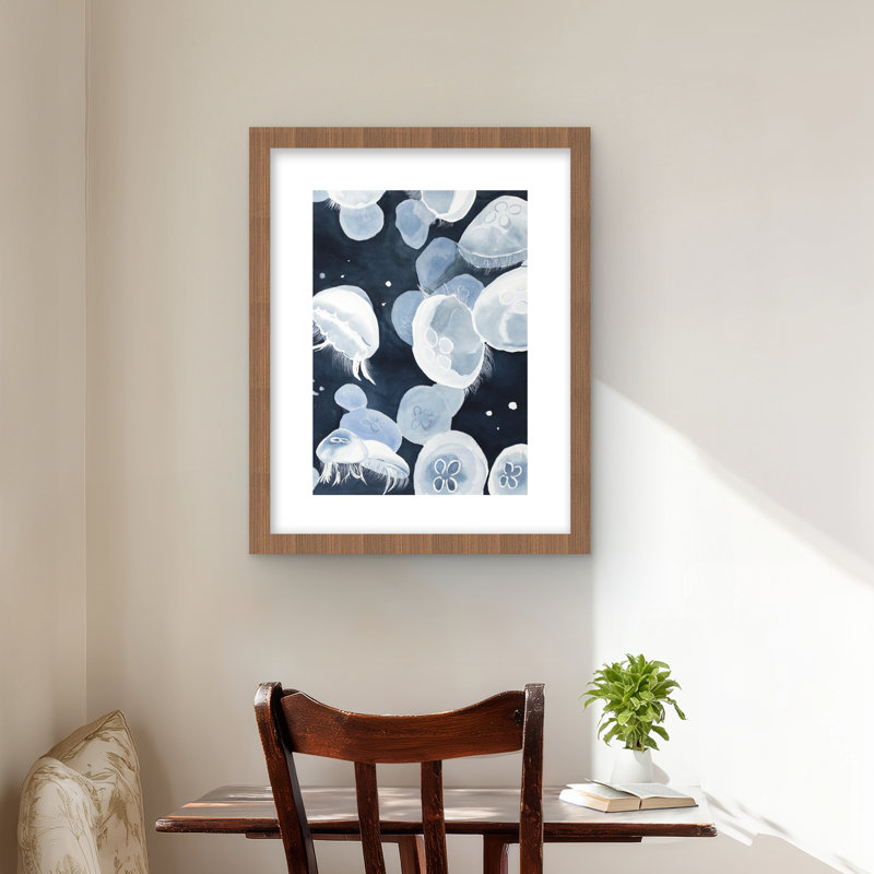 Jellyfishs - Sea Marine, reproduction matte encadrée pour la décoration intérieure
