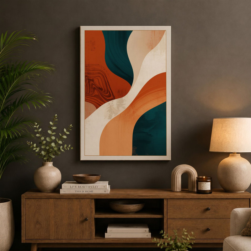Flowing Forms Modern - Wrapped Canvas, 30x20 - 76.2 x 50.8 cm, White Border