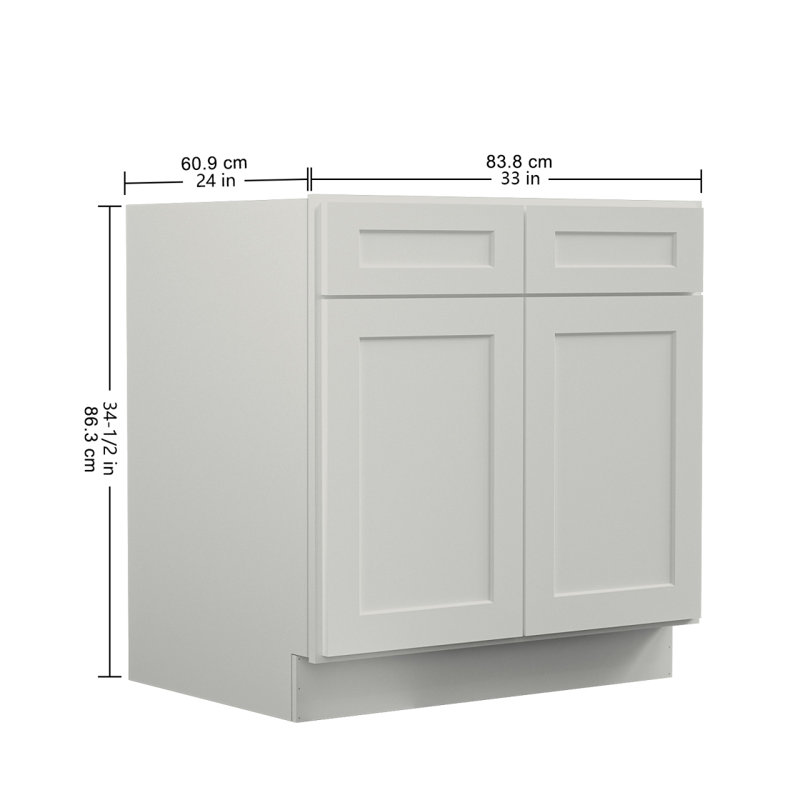 Armoire de base de lavabo avec tablette 33 po x l 24 po x P 24 po x H 34,5 po