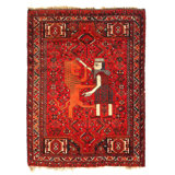 Rust Persian Antique Qashgaei Rug 3'11"x5'1"