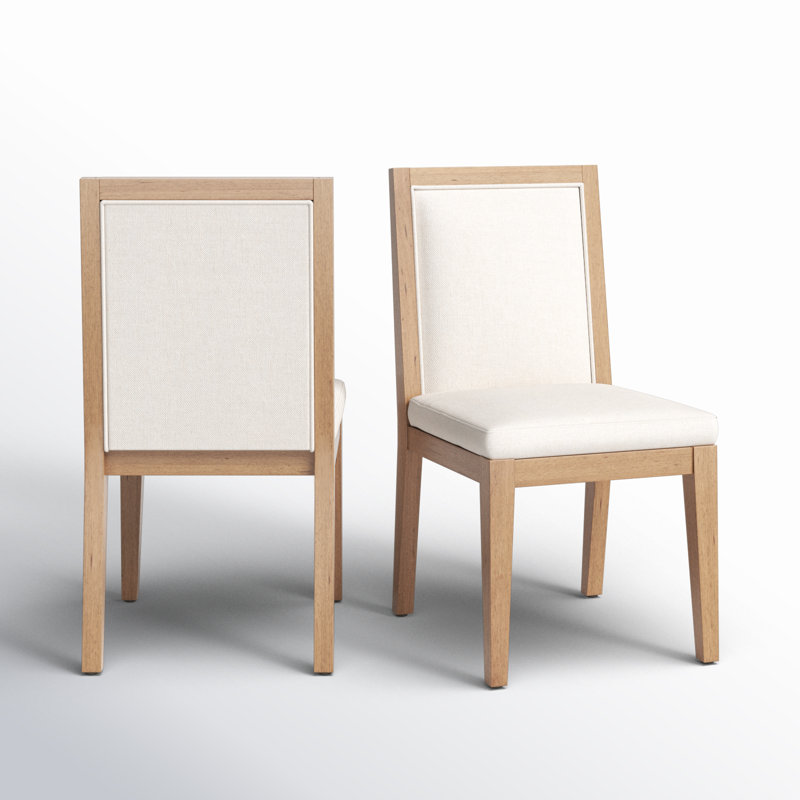 Meria 19.25'' H Linen Blend Upholstered Side Chair, Alpacas White Linen Blend