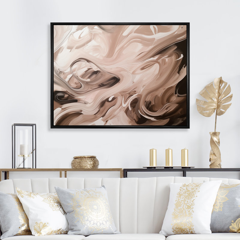 Mahkyla dansant avec de l'eau V, H 16 po x l 32 po x P 1 po, Cadre flottant noir