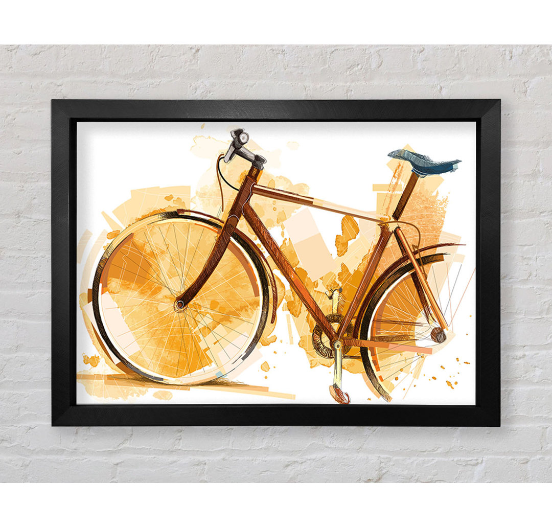 Aquarell Fahrrad - Einzelner Bilderrahmen Kunstdrucke