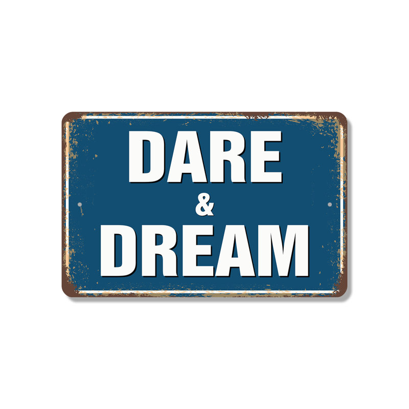 Enseigne en plastique 8 po x 12 po Dare To Dream Street