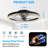 Smart Silent Elegant Black Ceiling Fan With Light ,Flush Mount LED Chandelier With 5 Invisible Blades, Remote Control & Timer, Dimmable Lighting For Bedroom, Living Room, Dining Room-305425883
