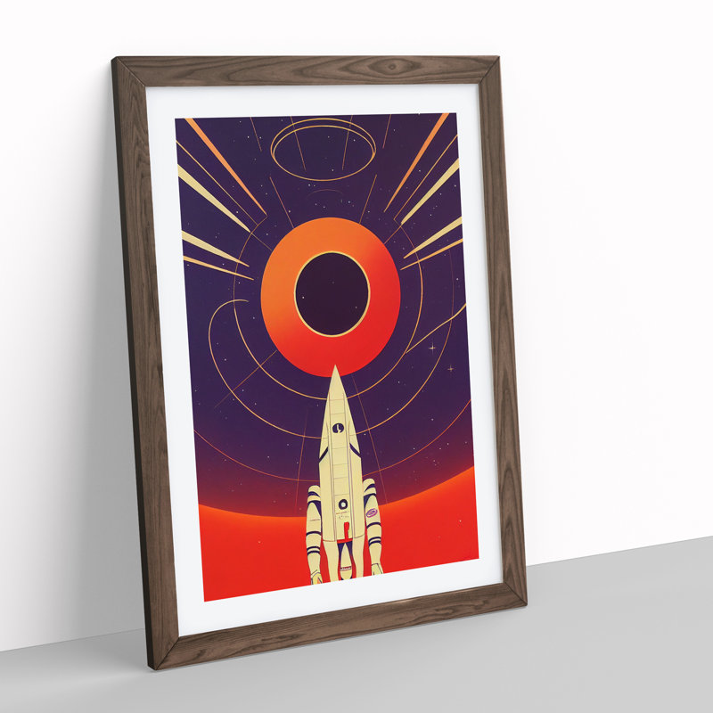 The Unbelievable Spaceship Rocket - Framed Print, Walnut, 64cm H x 46cm W x 2cm D