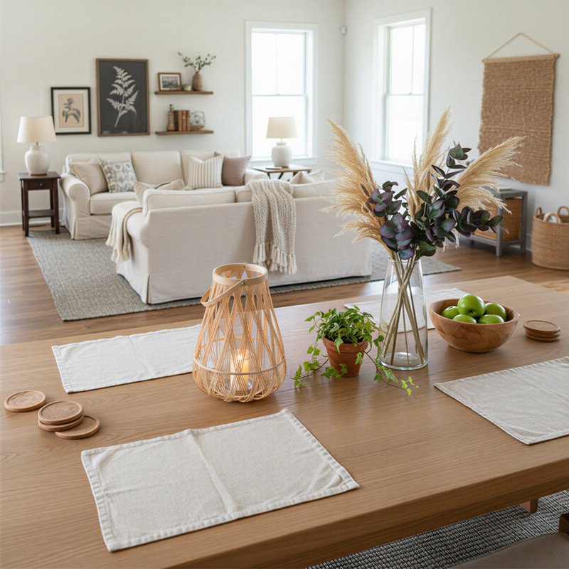 Porte-bougie 13,5 po H, lanterne en bambou rustique pour décoration de table ou de patio