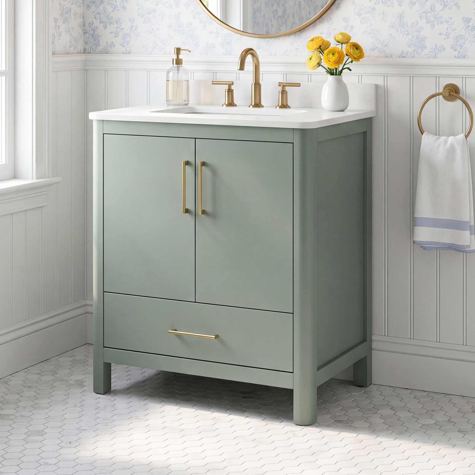 Austin 30" Single Bathroom Vanity, Green