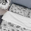 Ensemble de housse de couette transitionnel gris et blanc à motif floral I-109161018