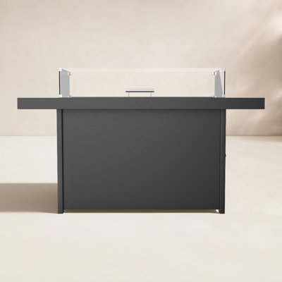 Townsend Rectangular Aluminum Smokeless Fire Pit Table with Hidden Fuel Tank