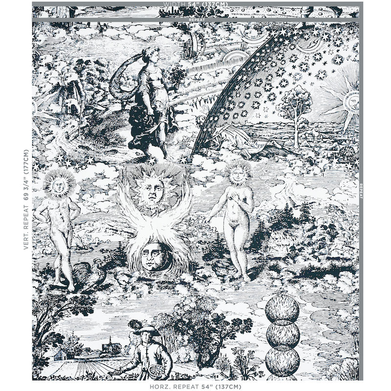 Schumacher x Johnson Hartig Modern Toile Fabric, Black