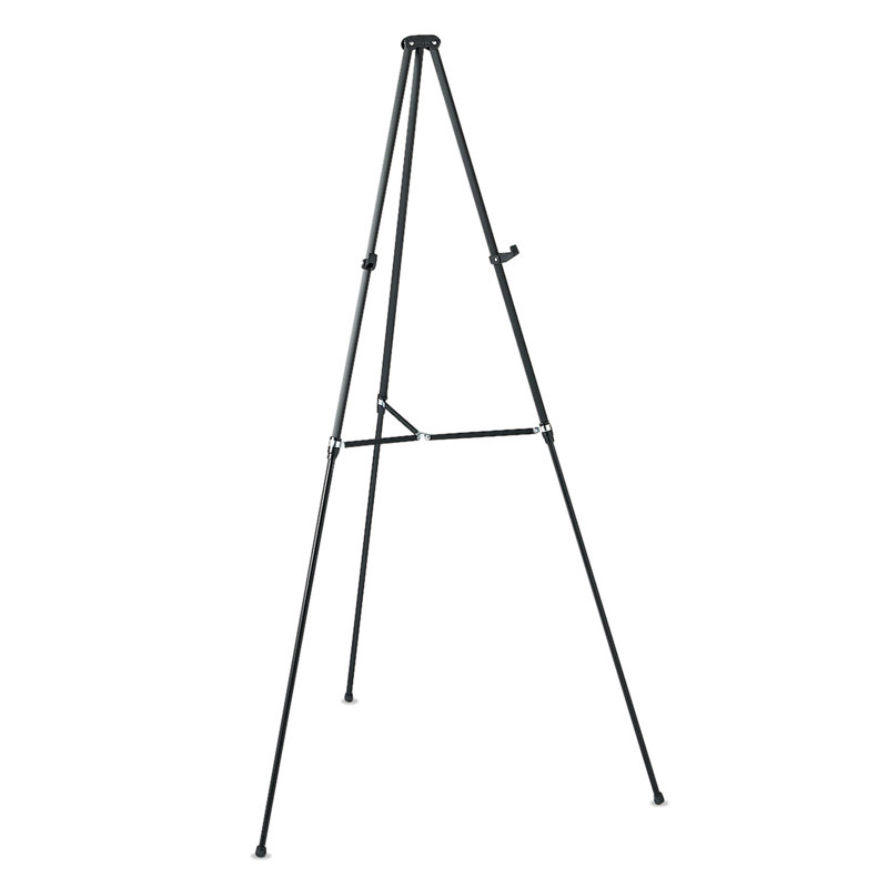 Black Adjustable Aluminum and Steel Telescoping Easel Stand
