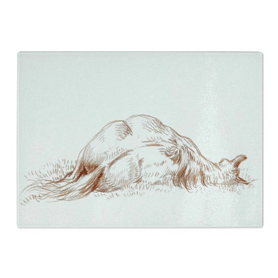 Tempered Glass Sleeping Horse by Jean Bernard Chopping Board