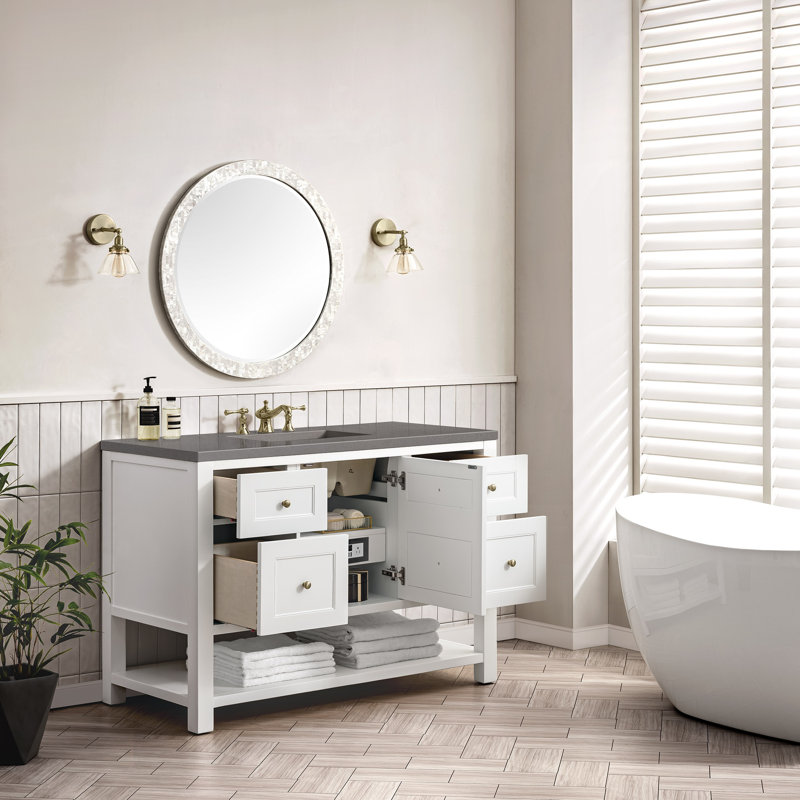 Breckenridge 48'' W Single Vanity, 8" Widespread, Parisien Bleu, Bright White