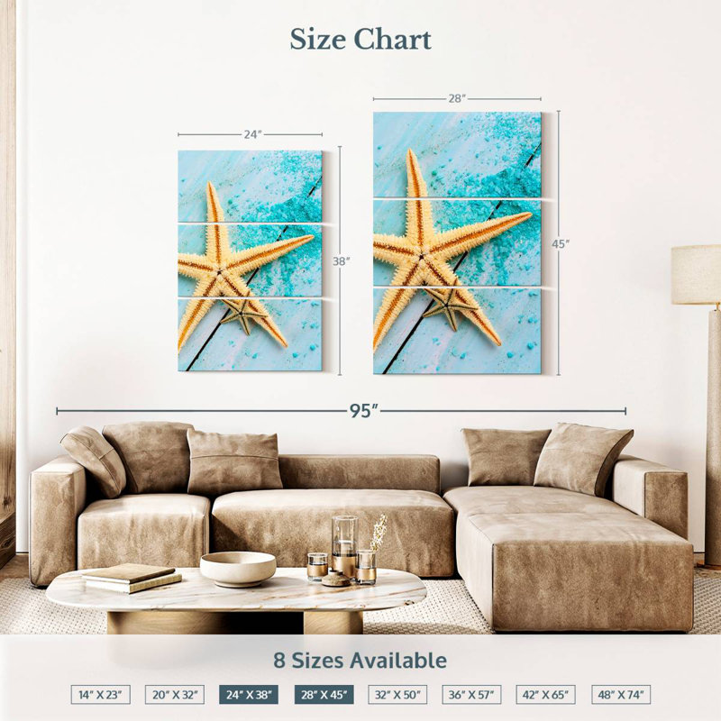 Starfish pair Aletra, H 38 po x l 24 po