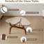 Table basse Triangle - Plateau en verre trempé avec base en bois d'hévéa anti-basculement - Style Mid-Century moderne pour le salon