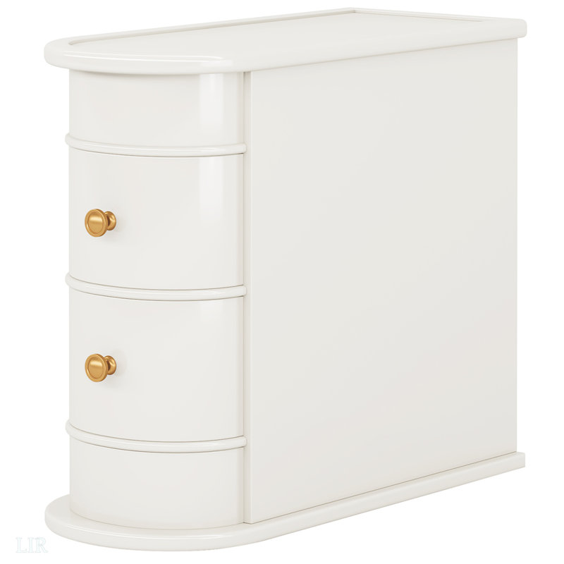 Solid Wood Pedestal End Table, White