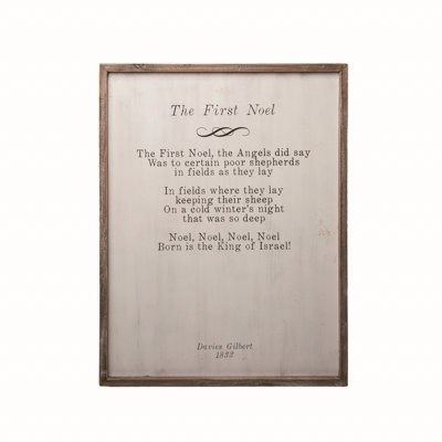 The First Noel - Cadre photo, art textuel sur bois