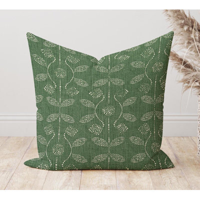 Fir Green Leaf Print Pillow Cover