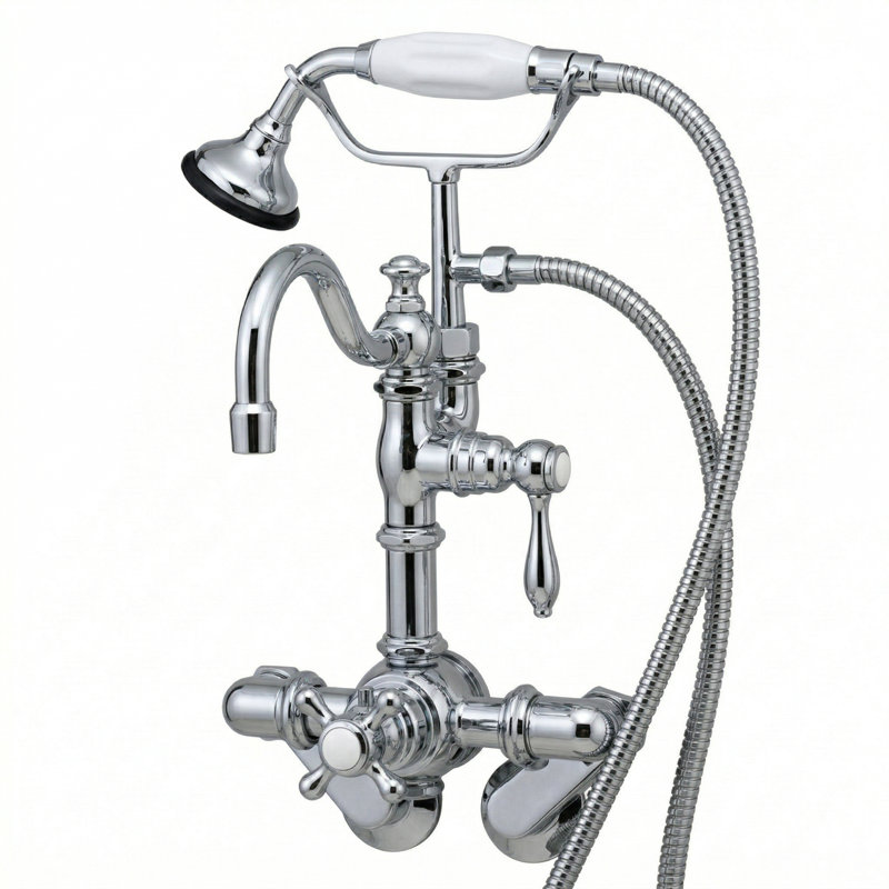 Robinet de baignoire mural thermostatique avec douchette (P1067) par Strom Living, Chrome