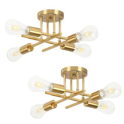 Hannah-Jayne 14.17'' Sputnik Modern Linear Flush Mount (Set of 2)