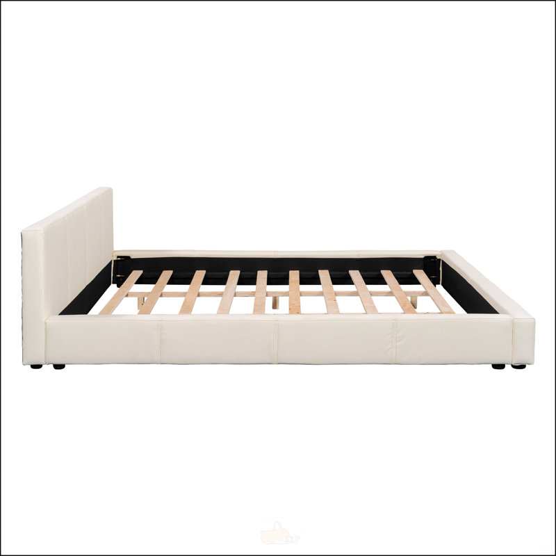 Lit tapissier beige élégant, Grand lit