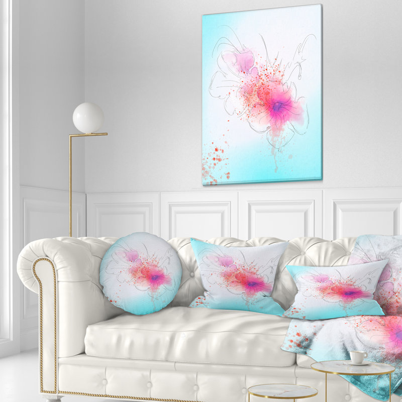 Coussin lombaire en aquarelle floral fleur