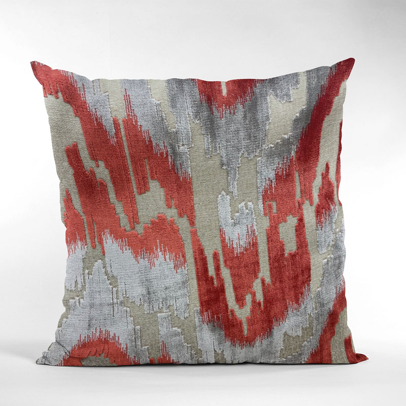 Abstract Linen Outdoor Throw Pillow, 16" x 16", Square