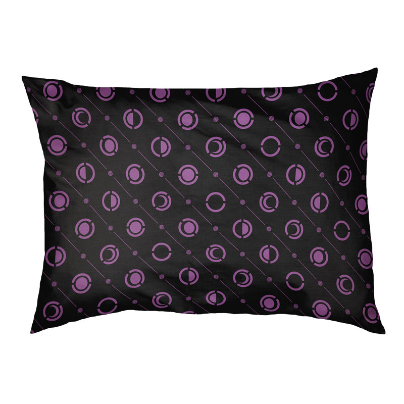 Coussin intérieur pour chien moon phases Chenault, Petit (l 28 po x P 6 po x H 18 po), Violet / noir