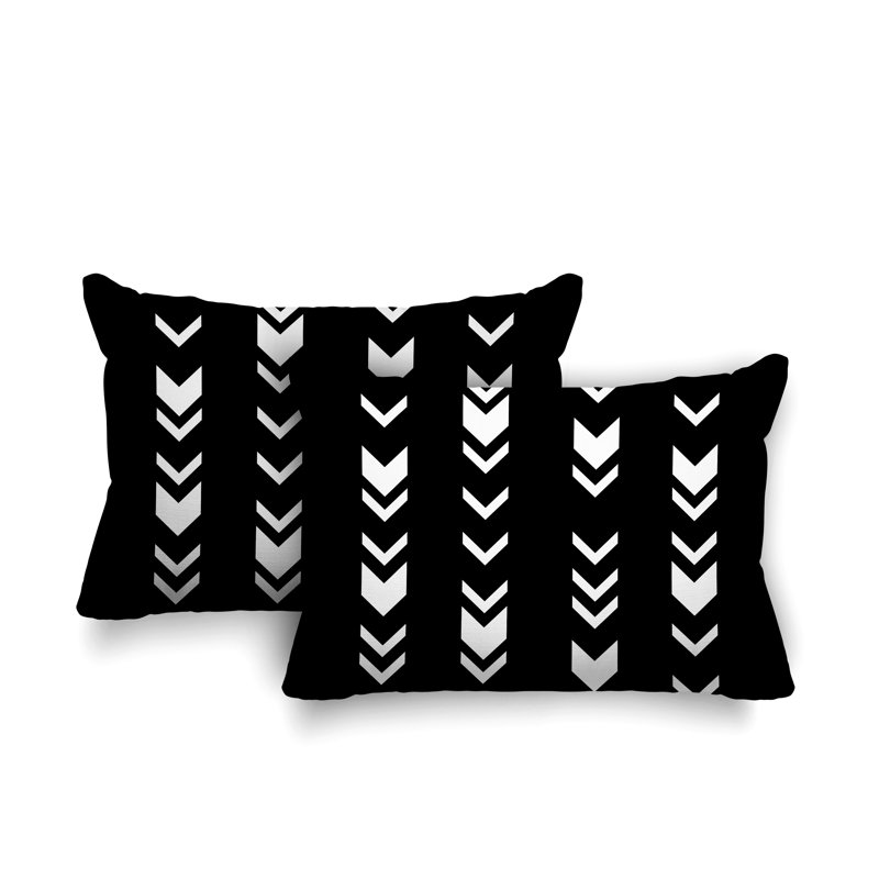Coussin lombaire intérieur / extérieur Melba Arrow, Noir