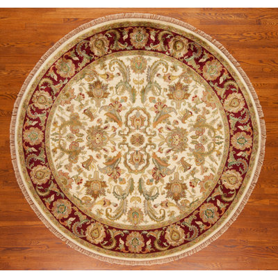 Golden Age Hand Knotted Wool Area Rug in Gold
