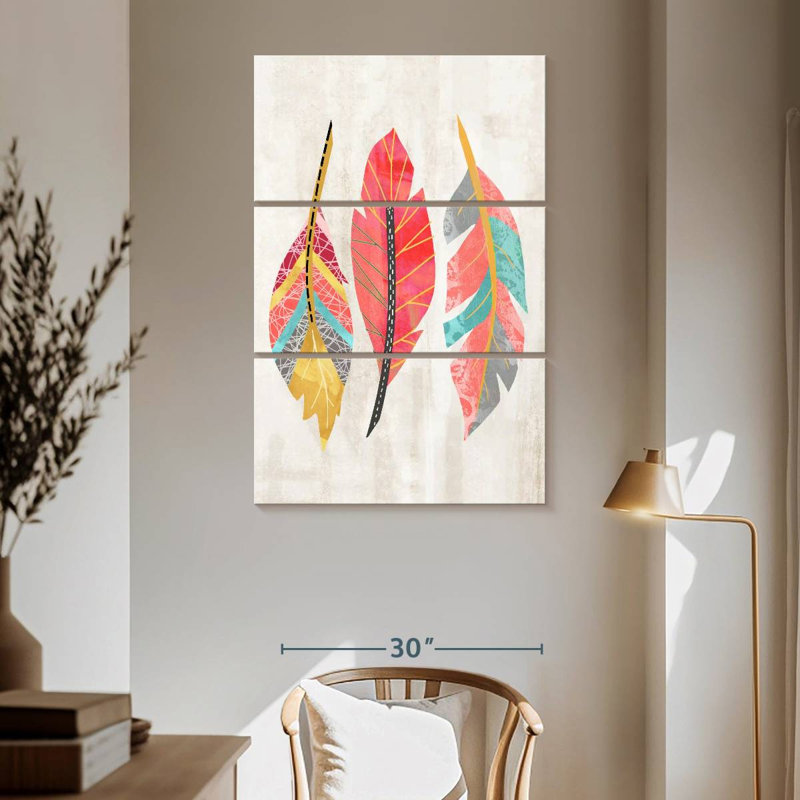 Trio de plumes Kerner, H 65 po x l 42 po