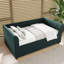 Lit de jour simple rembourré en velours capitonné avec couchette-15728826