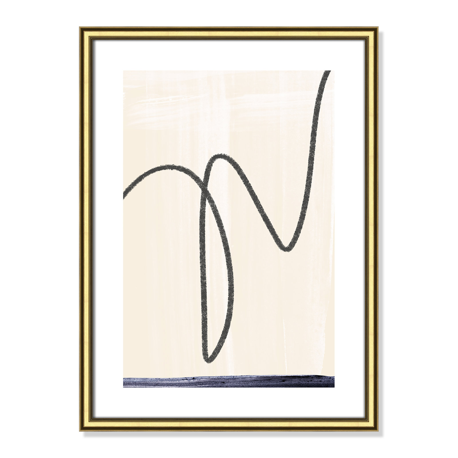 Tigerlily "Departured I" Painting, 24.25" H x 18.25" W x 0.88" D, Gold Framed Paper