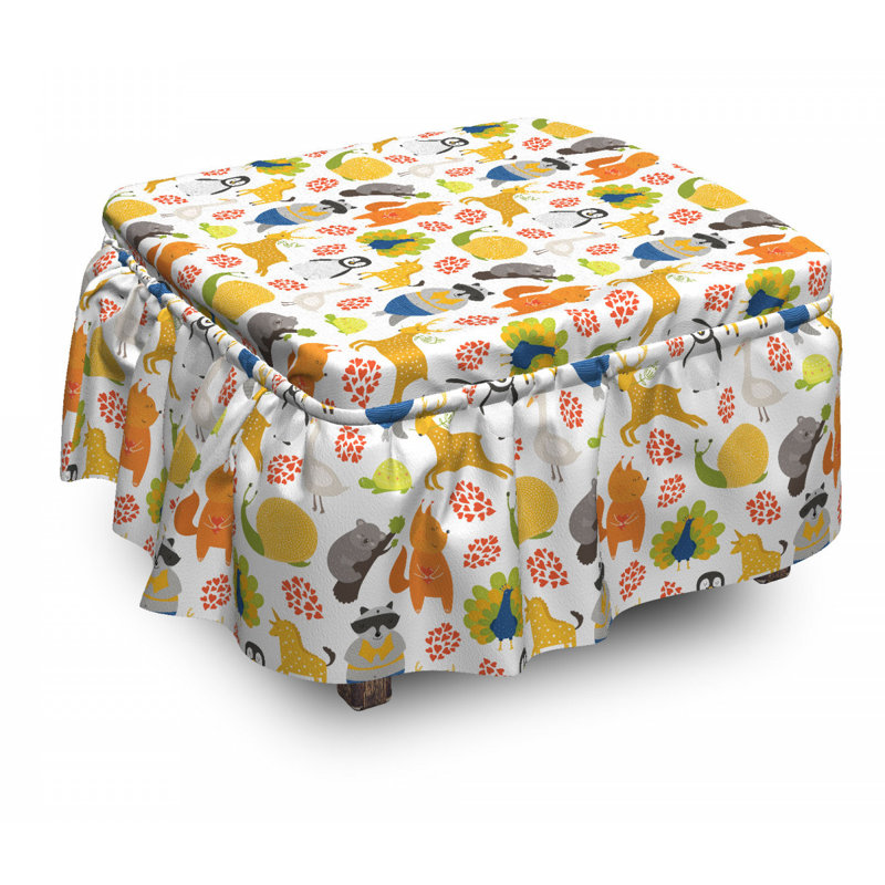 Housse pour repose-pieds dessins exotiques animaux