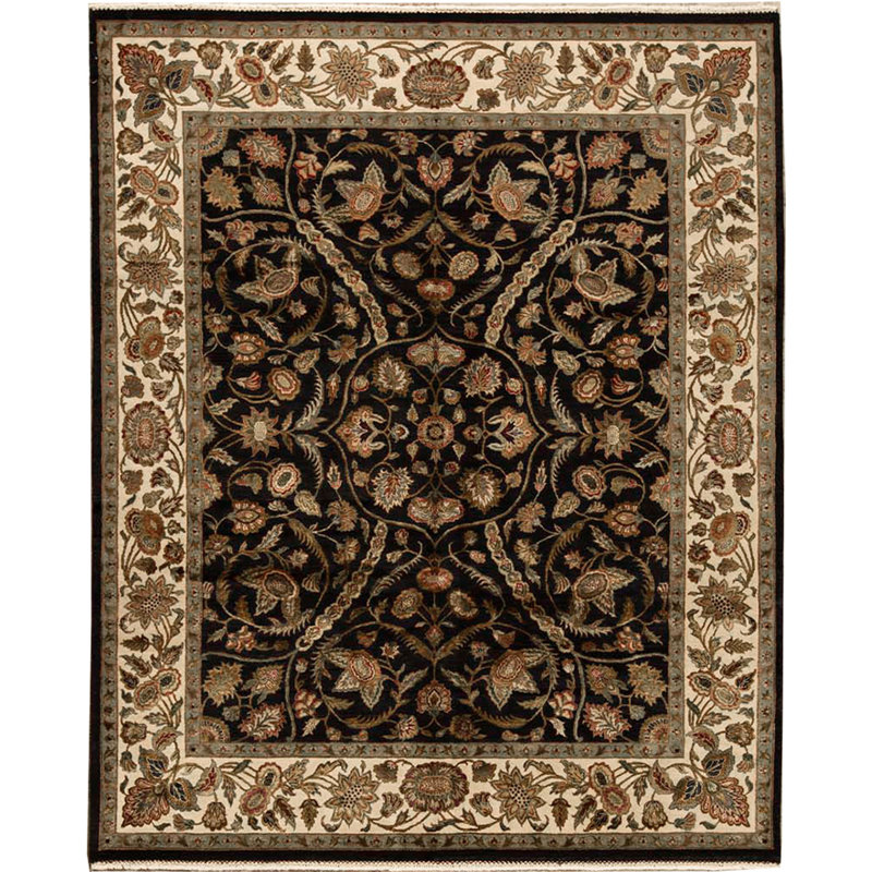 Tapis noir de haute qualité noué à la main