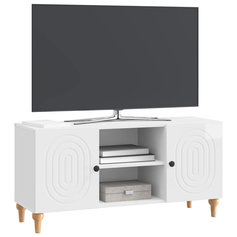 TV Stand, 50cm H x 102cm L x 34.5cm W, High Gloss White