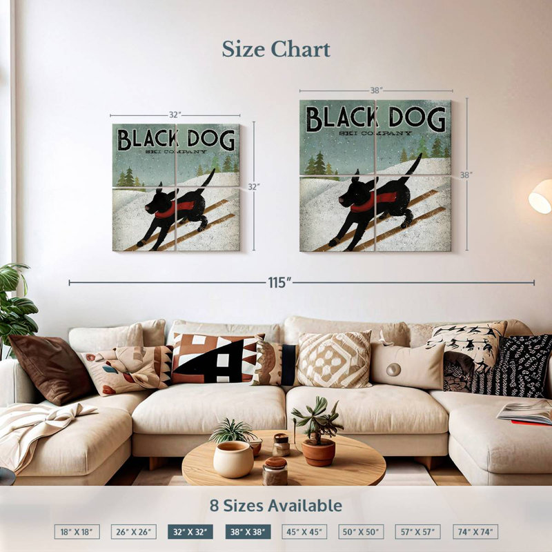 Brampt Black Dog Ski, H 32 po x l 32 po