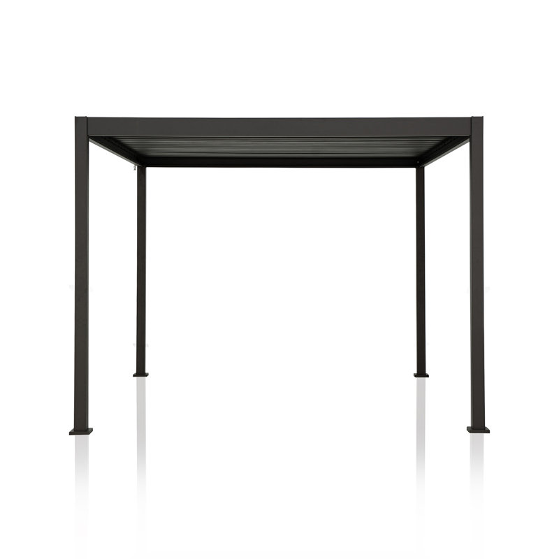 Charcoal Aluminum Frame Pergola with Adjustable Louver Roof, 10x12 ft