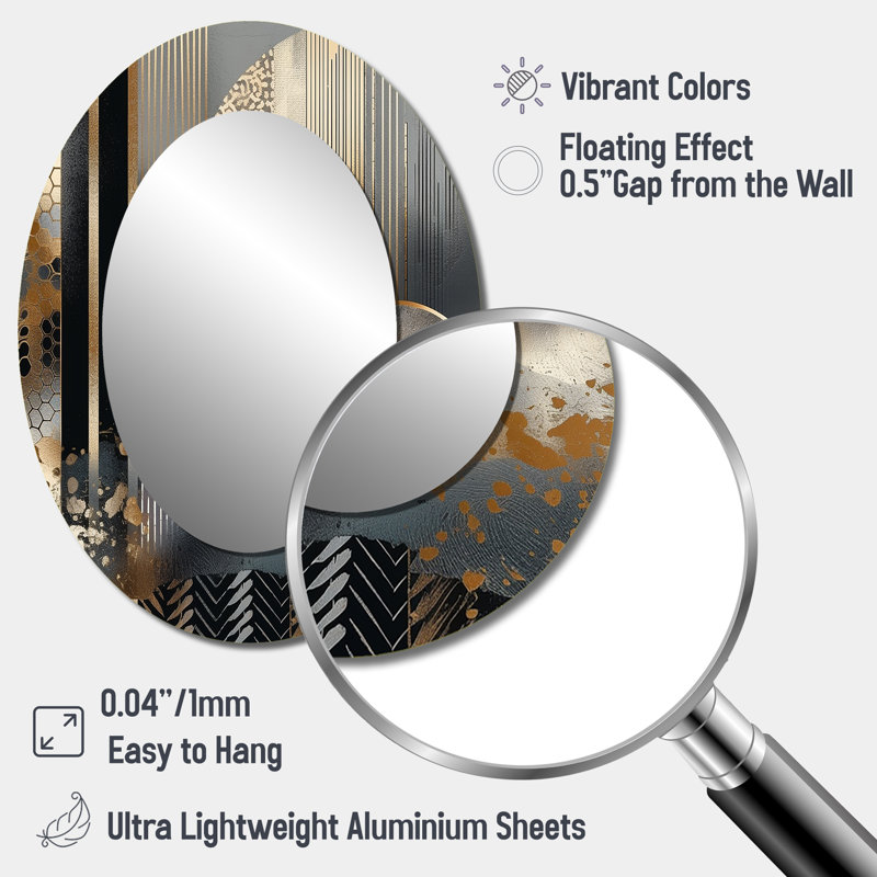 Miroir mural Shapes And Lines, 40 po x 30 po