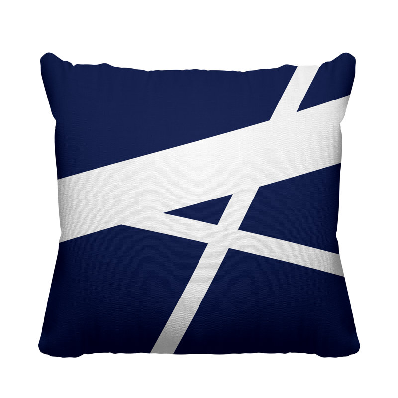 Seward Outdoor Reversible Throw Pillow, 17W" x 17H", Navy Blue