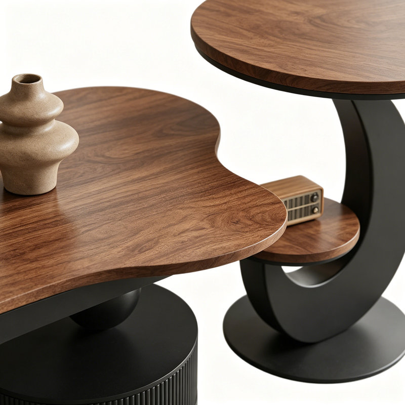 Table basse vintage French Cream, Black